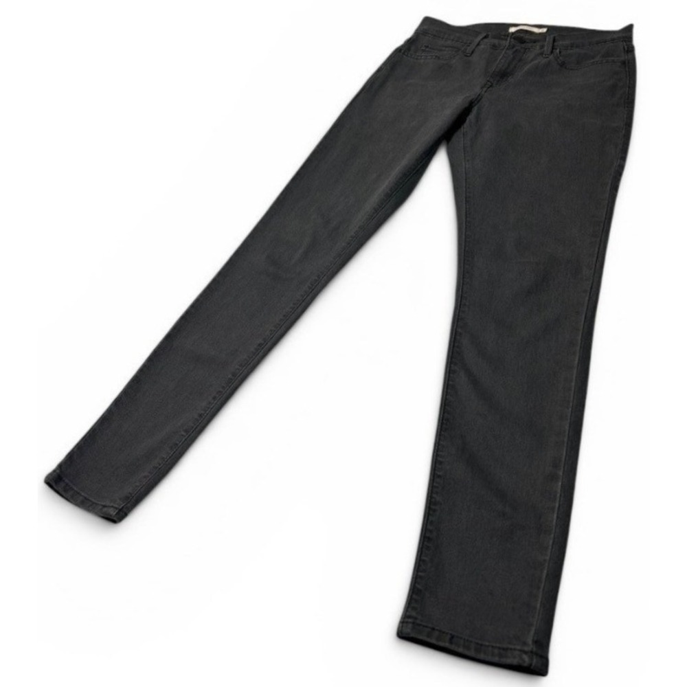Levi's 710 Super Skinny Jeans Women's 28 Faded Black Charcoal Gray Denim Pants